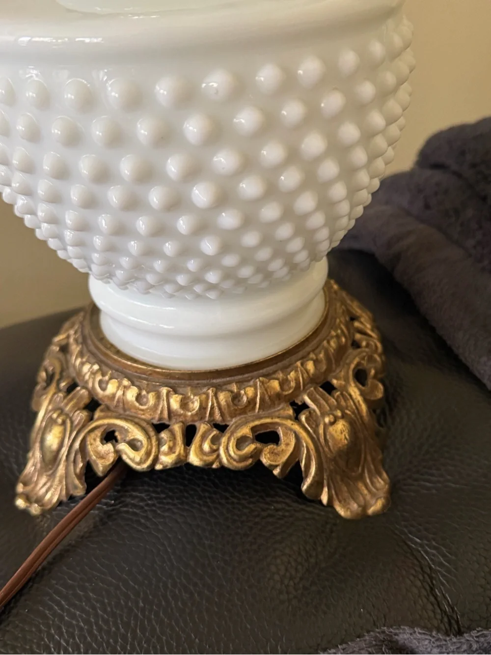 Vintage White Milk Glass Hobnail 